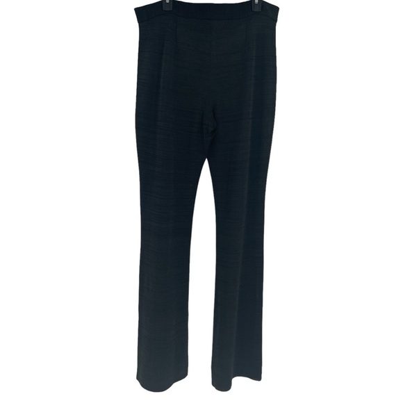 Misook Collection Women Black Dress Pants Size 12 Flare Inseam 37 Subtle Stripe - Picture 2 of 9